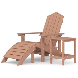 vidaXL Silla De Jard&iacute;n Adirondack Con Soporte De Pie