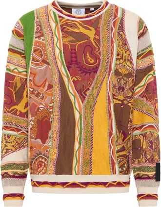Carlo Colucci Deluggi Knit Jumper - Heren - Ronde hals truien - Veelkleurig - XL - Katoen - Truien & Vesten