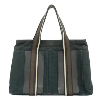 Herm&egrave;s Black Canvas Tote Bag (Pre-Owned)
