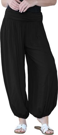Janisramone Womens Alibaba Harem Trousers - Stylish Italian Harem Alibaba Trousers for Women Loose Fit Baggy Summer Trousers for Women UK | Elegant Harem Trousers