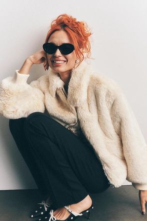 Maeve Rae Faux Fur Crop Jacket by Maeve