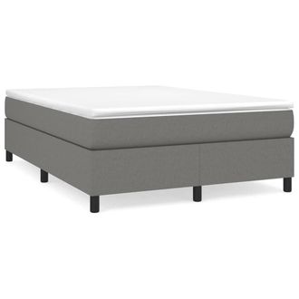 Berkfield Home Box Spring Bed Frame Dark Grey 135x190 cm Double Fabric
