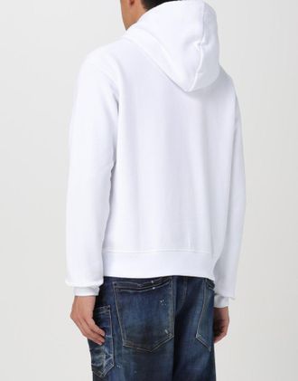 Dsquared2 Mens Angry Bear Logo Cool Fit Hoodie White Clothing > Knitwear