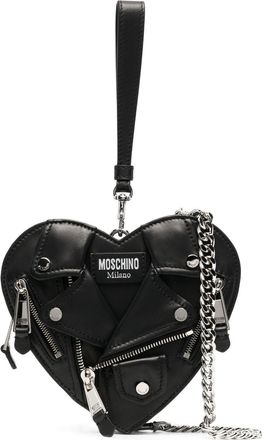 Moschino heart biker bag - women - Calf Leather - One Size - Black
