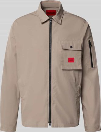 HUGO BOSS Regular Fit Hemdjacke aus Baumwoll-Mix Modell EMMOND in Mittelbraun, Gr&ouml;&szlig;e XXL