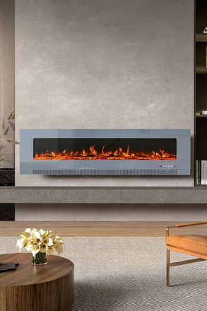 Living and Home 72inch Wall Mounted Electric Fireplace Grey