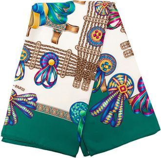 Herm&egrave;s Pre-owned Hermes Les Rubans du Cheval Silk Scarf 90 Ladies GBRTP9DJ5CUC60E4