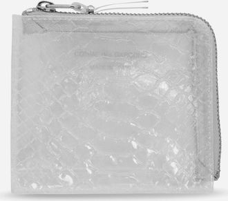 Comme Des Gar&ccedil;ons Transparent Snake Zip Around Wallet Clear