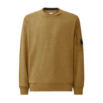 C.P. Company Felpa Girocollo in Pile Rialzato Diagonale con Lente - - Sweatshirts & Hoodies - Uomo - Marrone - L
