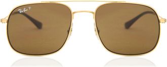 Ray-Ban RB3595 Polarized 901383 Mens Sunglasses Gold Size 59