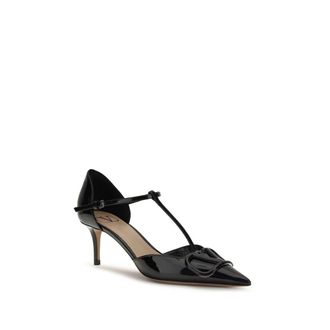 Valentino Garavani Womens Heel Black Calf Leather Bos