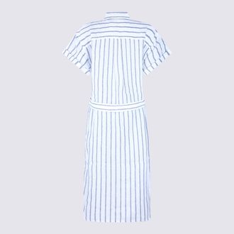 Polo Ralph Lauren Womens Striped Linen Shirt Dress White