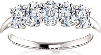 Pompeii3 1 1/2Ct Oval Moissanite Marquise Wedding Ring in White, Yellow or Rose Gold
