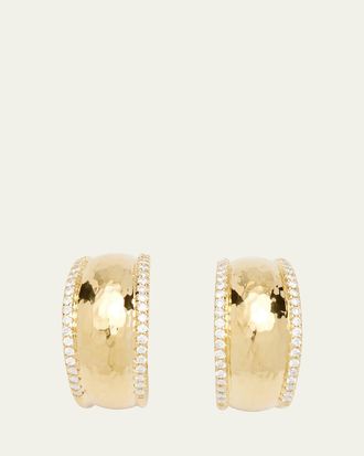 Ippolita 18K Stardust Goddess Hammered Dome Huggie Earrings