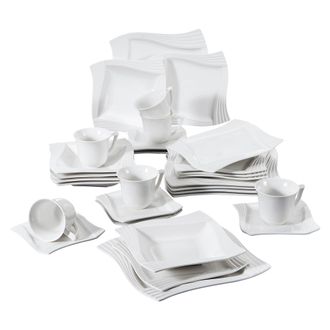 OEM Vajilla De Porcelana Blanca, Para 6-12 Personas