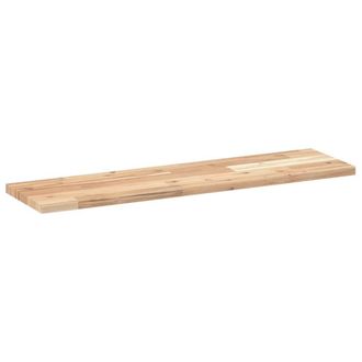 Berkfield Home Compact Floating Shelves 4 pcs 100x20x2 cm Untreated Solid Wood Acacia in Brown | Size: 100 x 20 x 2 cm