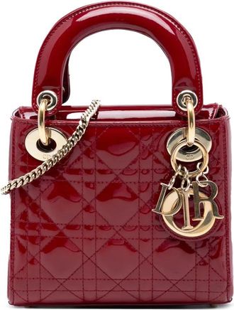 Dior 2017 Mini Patent Cannage Lady Dior satchel - Rosso