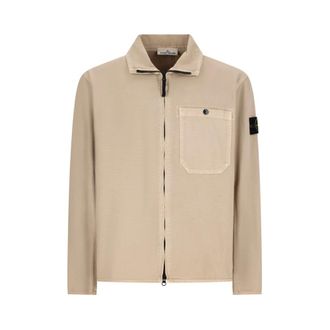 Stone Island Light Jackets, male, Beige, Size: M 1200014 Overshirt