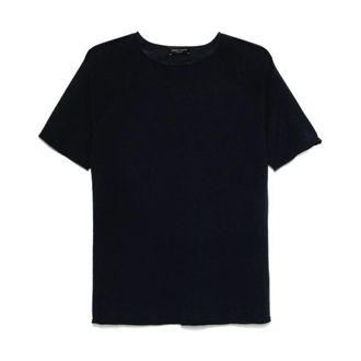 Roberto Collina Heren, Tops, Blauw, Maat: 3XL