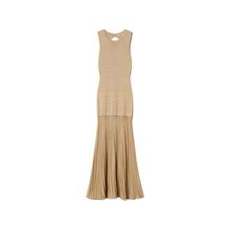 Twinset Abito lungo girocollo - Dames - Avondkleed - Beige - XL - Kleedjes