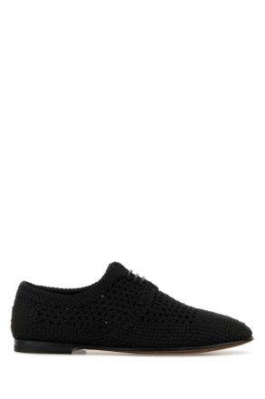 Dolce & Gabbana Crochet Lace-Up Oxford - Black