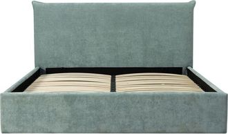 DRAWER Cama con canap&eacute; de tela 160x200cm - Verde de agua