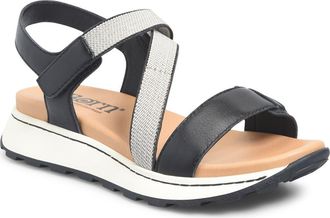 Børn Mady Wedge Sandal in Black Combo at Nordstrom, Size 8