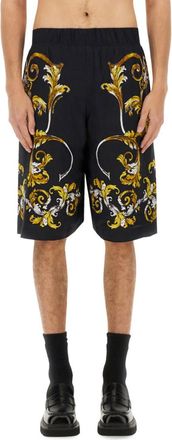 Versace Jeans Couture Black Printed Shorts