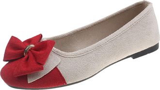 Generic cfpqv Loafer Womens Flat Shoes Ballet Flats with Bow Dress Shoes Womens Shoes Elegant and Comfortable Evening Shoes Party Wedding Shoes Low Shoes Cosp