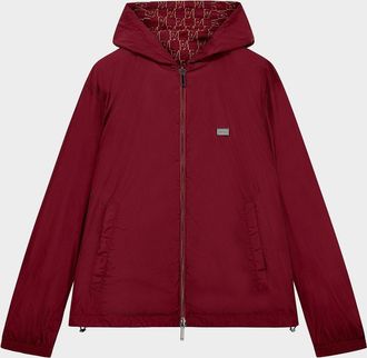 Emporio Armani Men & apos;s Reversible Nylon Full-Zip Hooded Jacket
