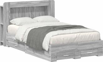 vidaXL Estructura De Cama Con Almacenamiento Sonoma Gris 120 X 190 Cm Vidaxl
