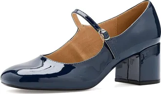 Journee Collection Tru Comfort Foam Okenna Pumps High Womens Heels Navy : 8.5 M, Leather