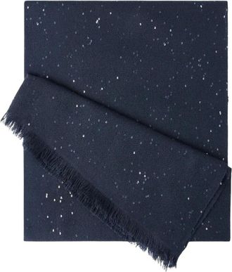 Brunello Cucinelli Accessoires, Dames, Blauw, ONE Size, Winter Scarves