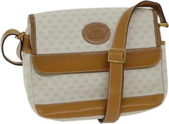 Gucci Pre-owned Leather gucci-bags - Dames - Vintage Schoudertas - Beige - ONE Size - Leer - Vintage