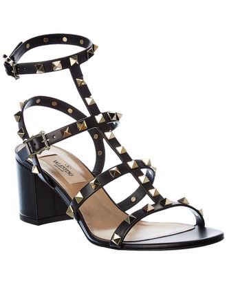 Valentino Rockstud Caged 60 Leather Ankle Strap Sandal