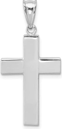 Diamond2Deal 14k White Gold Polished Hollow Cross Pendant