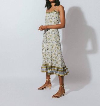 Cleobella Mae Midi Dress In Floral Polka Block Print