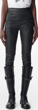 Ann Demeulemeester Leggings Florence in pelle - Nero