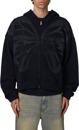 Good For Nothing Boxy-Fit Zipped Silhouette Hoodie in Black at Nordstrom, Size Xx-Large Uk