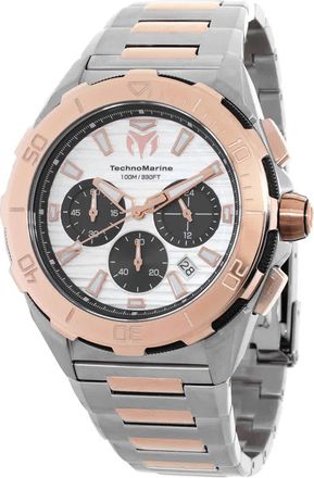 Technomarine Seven Seas Chronograph GMT Quartz Silver Dial Mens Watch TM-725037