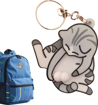 Generic Mischief Cat Interactive Keychain, Mix Funny Wiggling Cat Keychain, Mischief Interactive, Pull Out Animal Pendant Cute And Funny Acrylic Bag Pendant F
