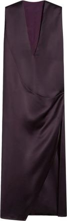 Sportmax Kleedjes, Dames, Bruin, XS, Bruine Wraparound Mouwloze Jurk