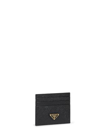 Prada Womens Card Holder Saffiano Leather Black Calf Wallets & Purses