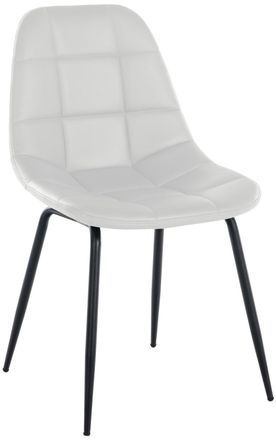 Clp Silla con patas de metal y asiento en Simil cuero Blanco