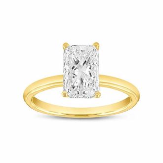 LuvMyJewelry Eman 14K Gold Radiant Cut Lab Grown Diamond Hidden Halo Engagement Ring - 2.05 Ct in 14K Yellow Gold at Nordstrom, Size 6