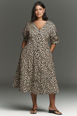 Anthropologie Arose Studio Cotton Jessamine Midi Shirtdress