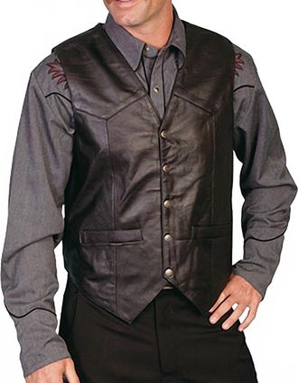 Scully Lambskin Vest In Black