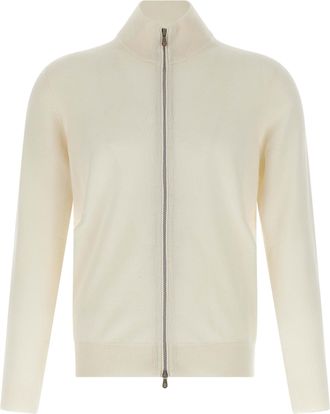 Brunello Cucinelli Cardigan Cashmere Maglioni Bianco-Uomo