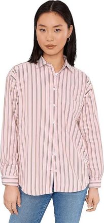 Joe's The Boyfriend Button-Down Shirt Womens Clothing Blush Pink Stripe : LG, Cotton