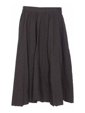 Balenciaga Denim And Black Hybrid Pleated Skirt